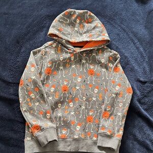 Gymboree Kids Skeleton and Pumpkin Hoodie - Gray and Orange